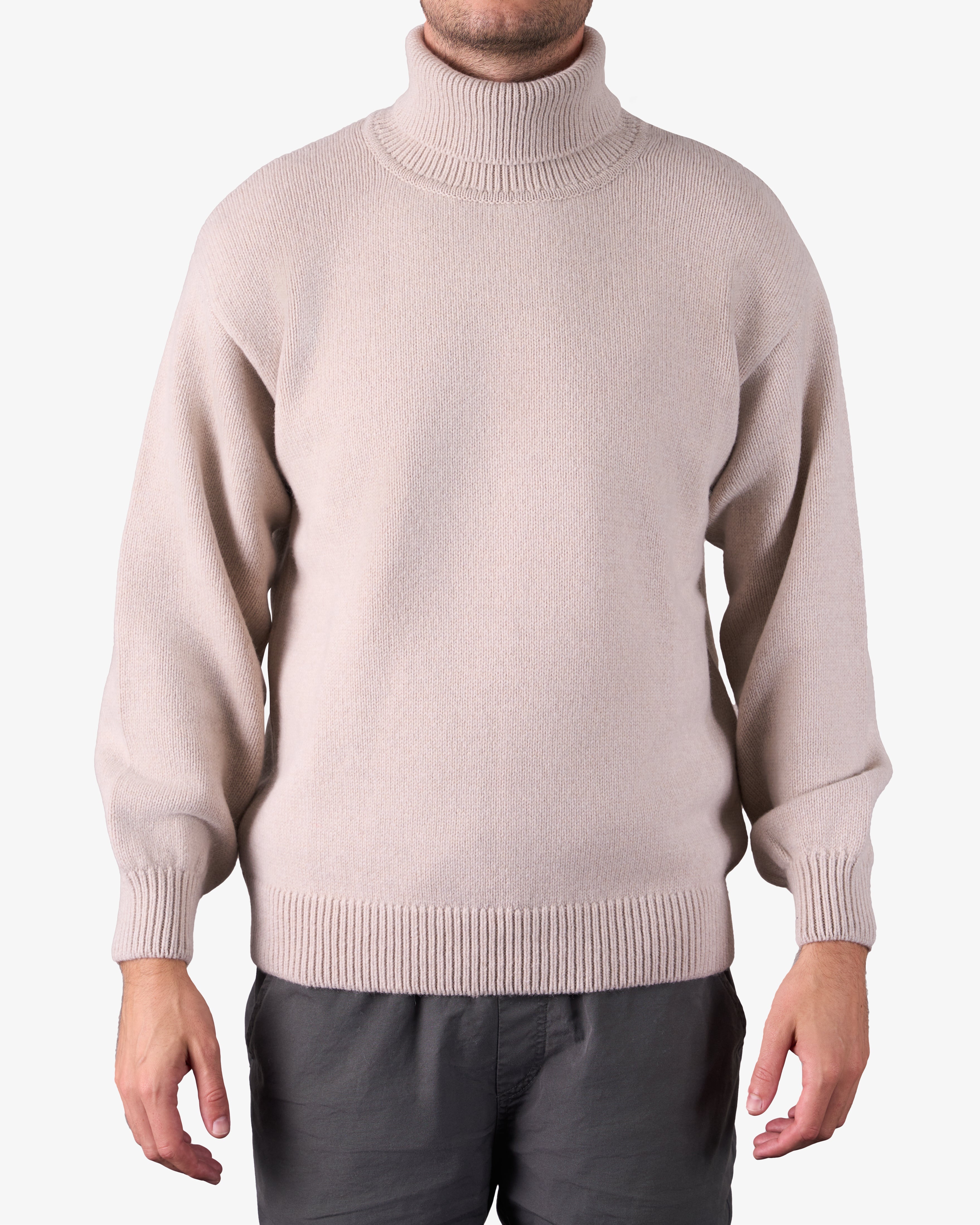 Merino Wool Turtleneck - Honey Beige