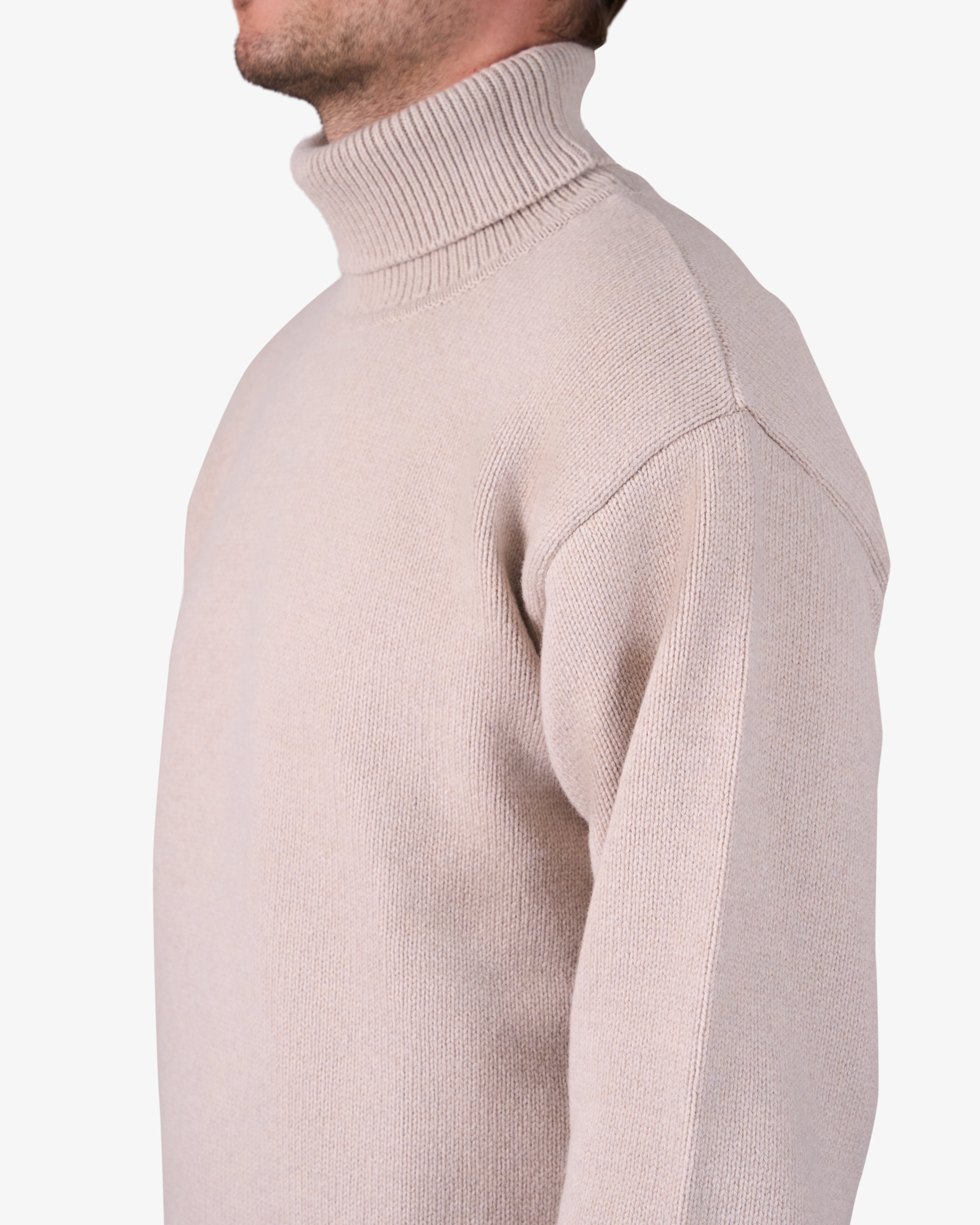 Merino Wool Turtleneck - Warm Taupe