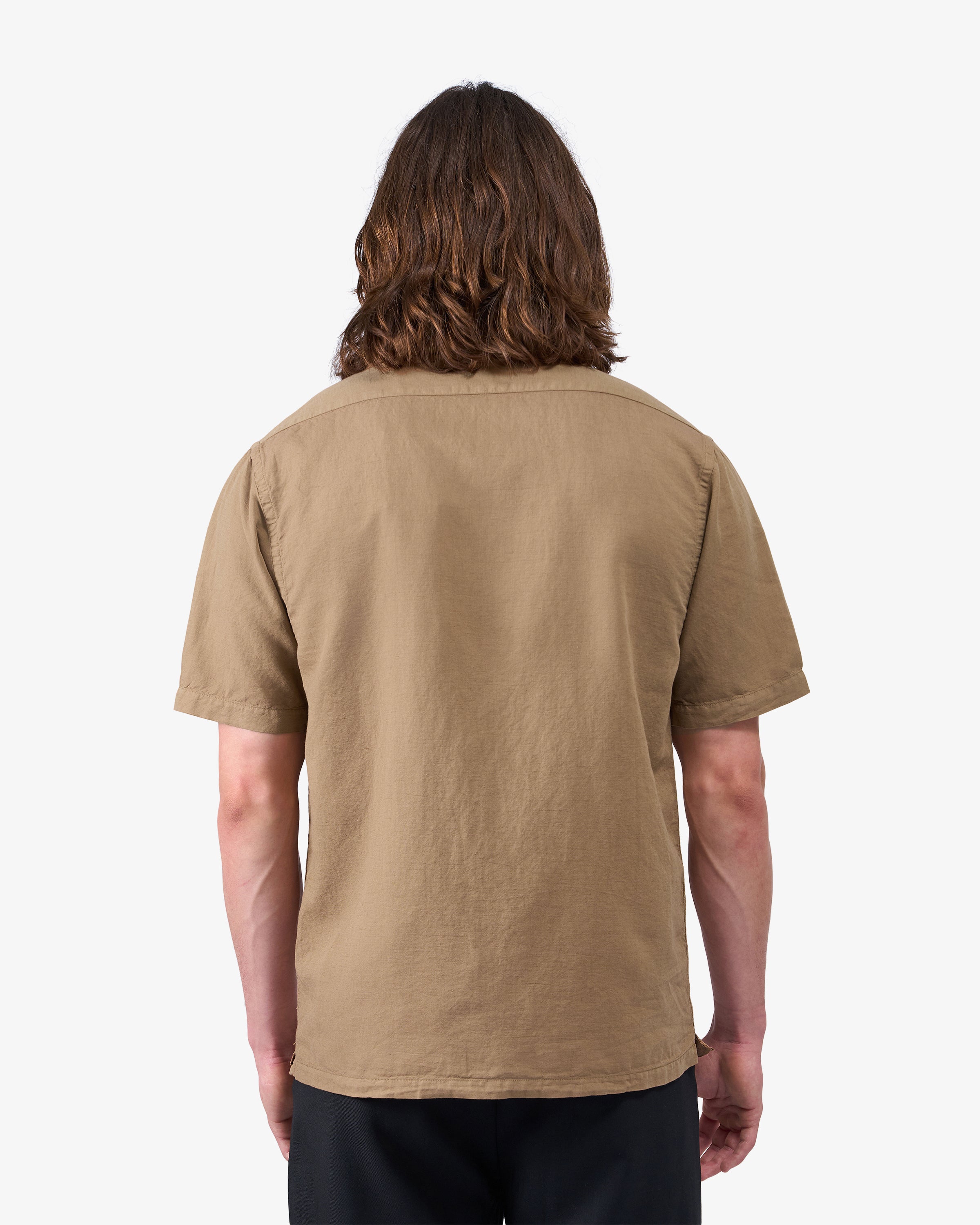 Linen Short Sleeved Shirt - Sahara Camel