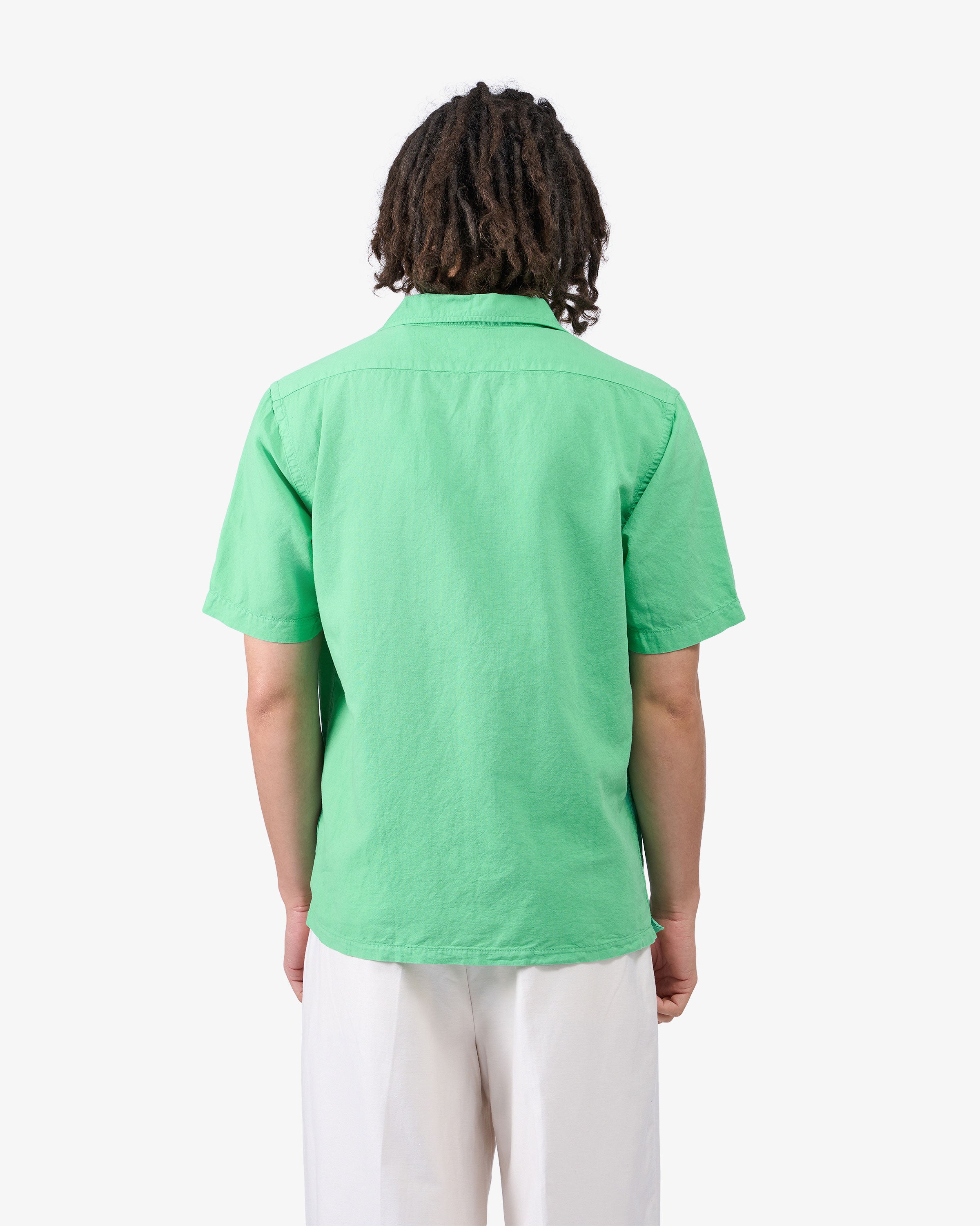 Linen Short Sleeved Shirt - Spring Green