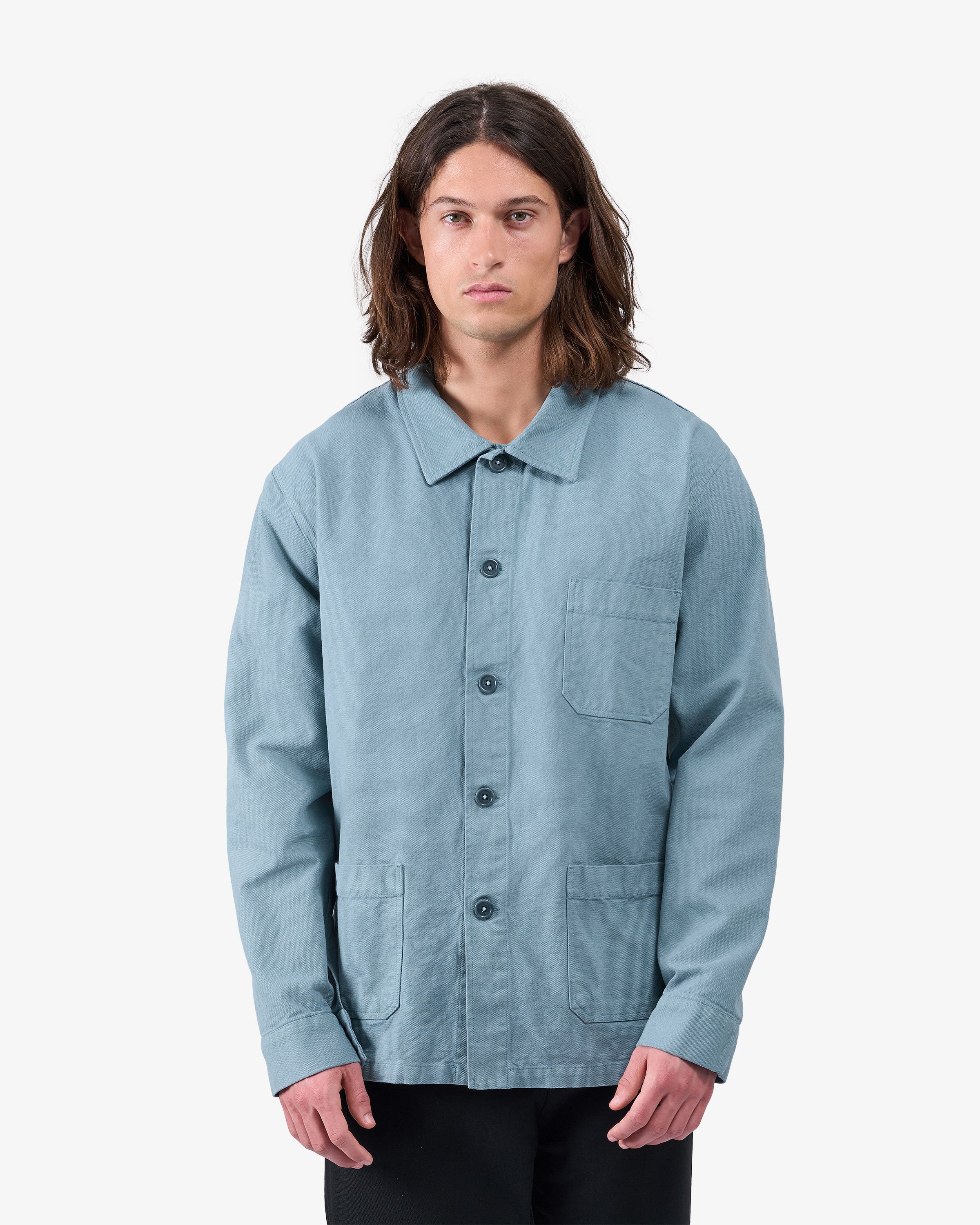 Organic Workwear Jacket - Stone Blue