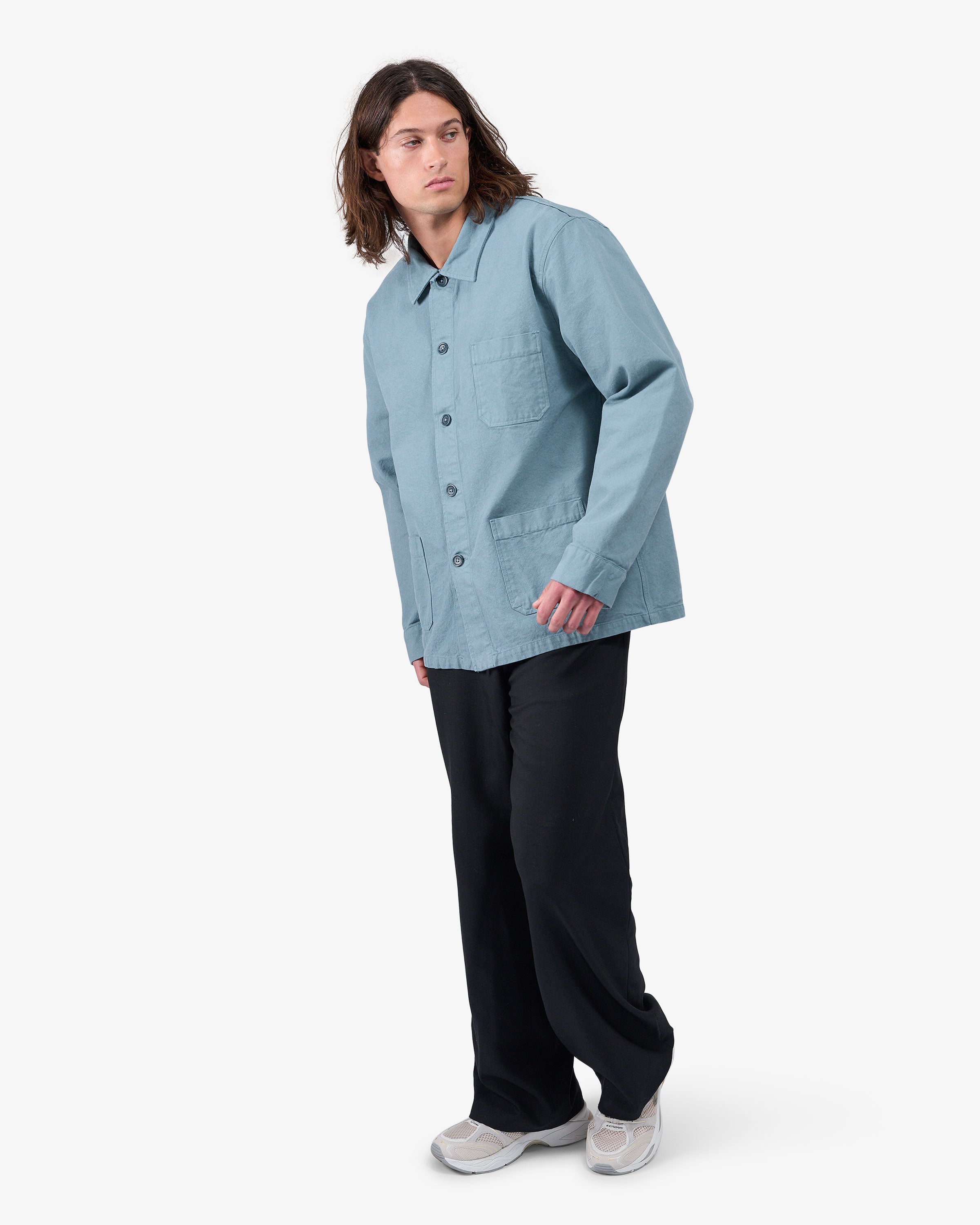 Organic Workwear Jacket - Stone Blue