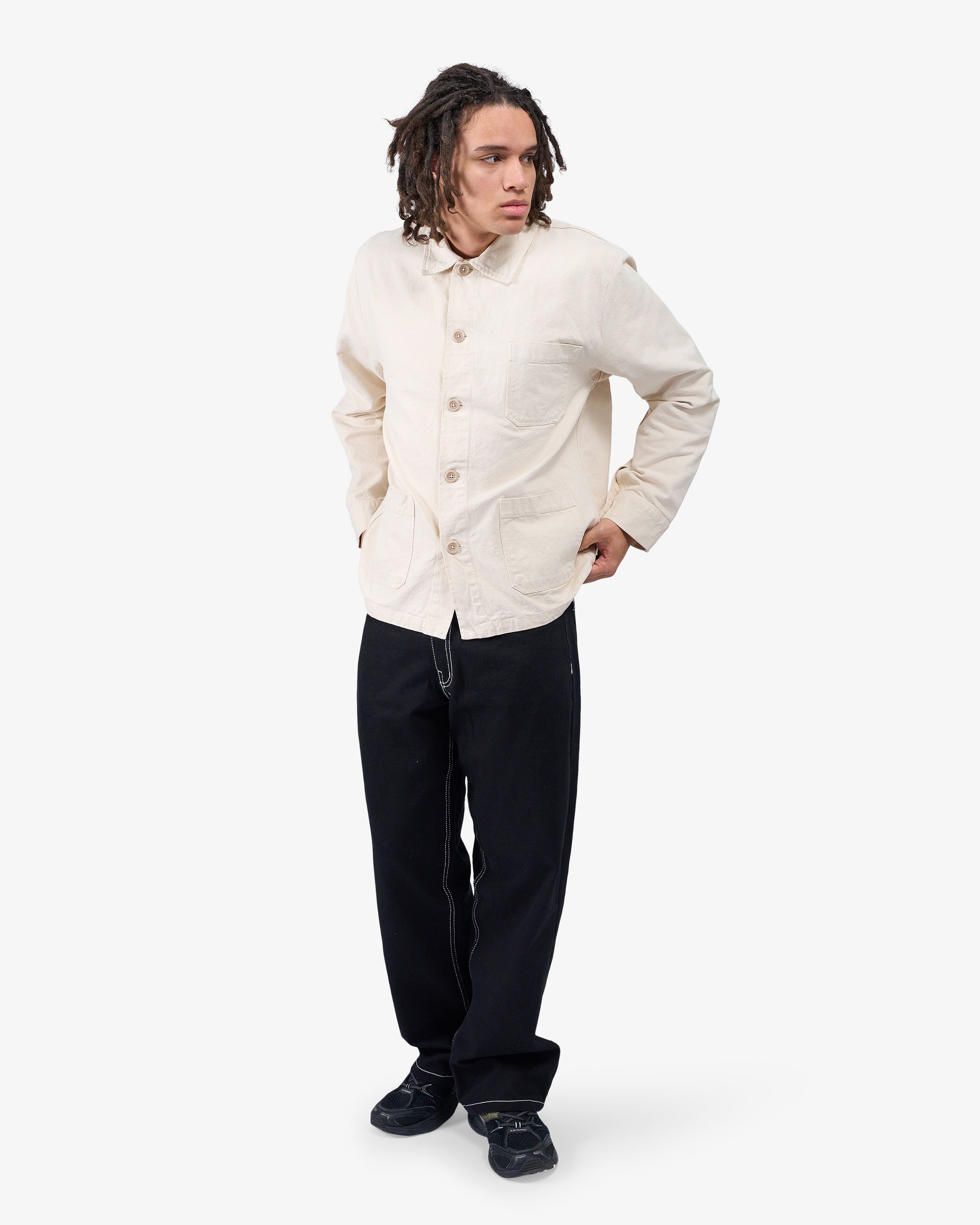 Organic Workwear Jacket - Ivory White