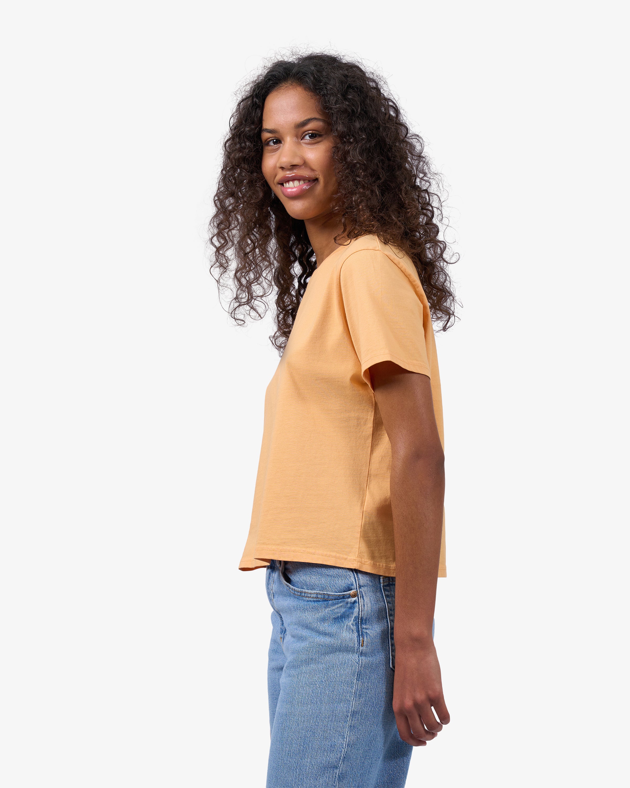 Organic Boxy Crop Tee - Faded Pink