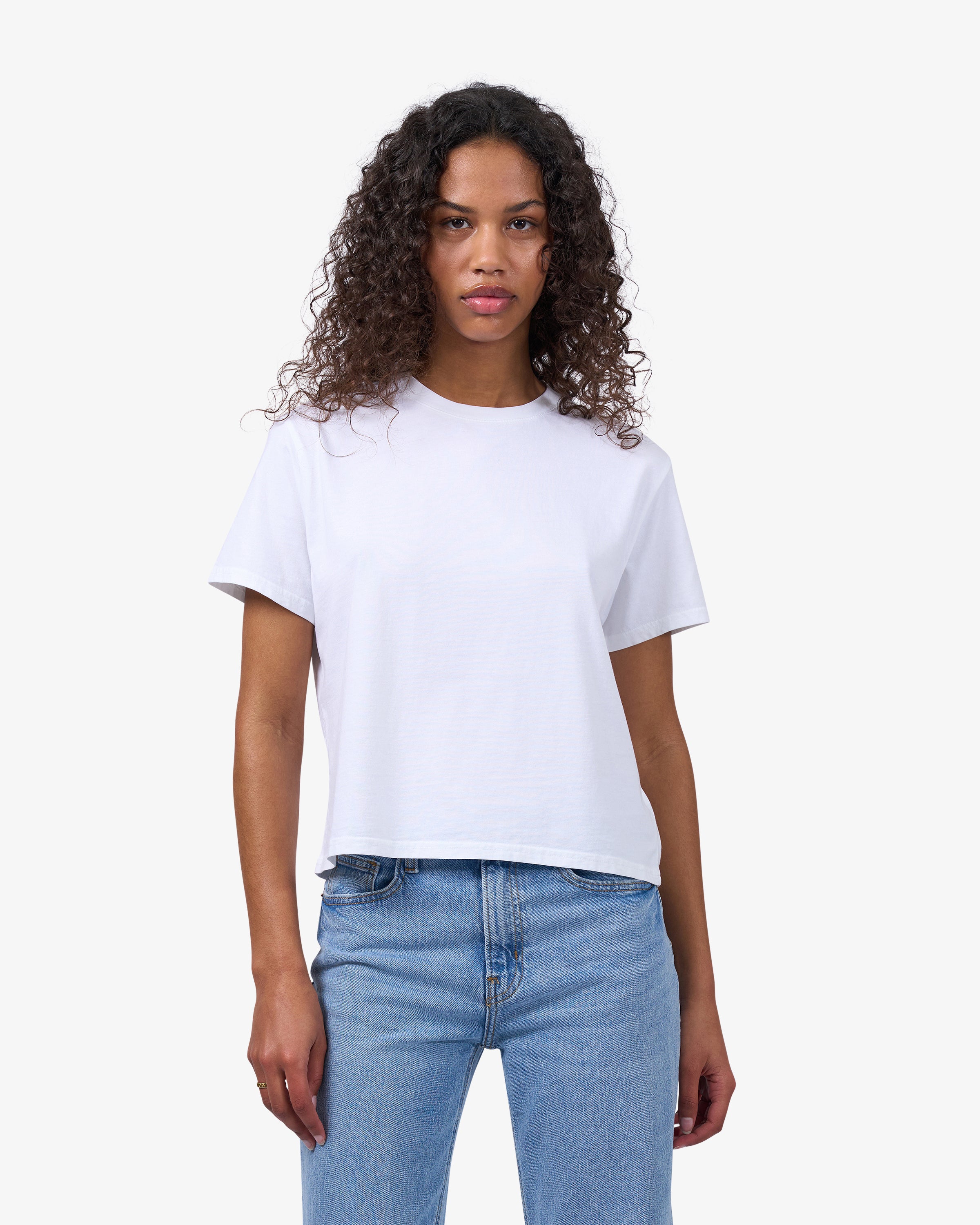 Organic Boxy Crop Tee - Heather Grey