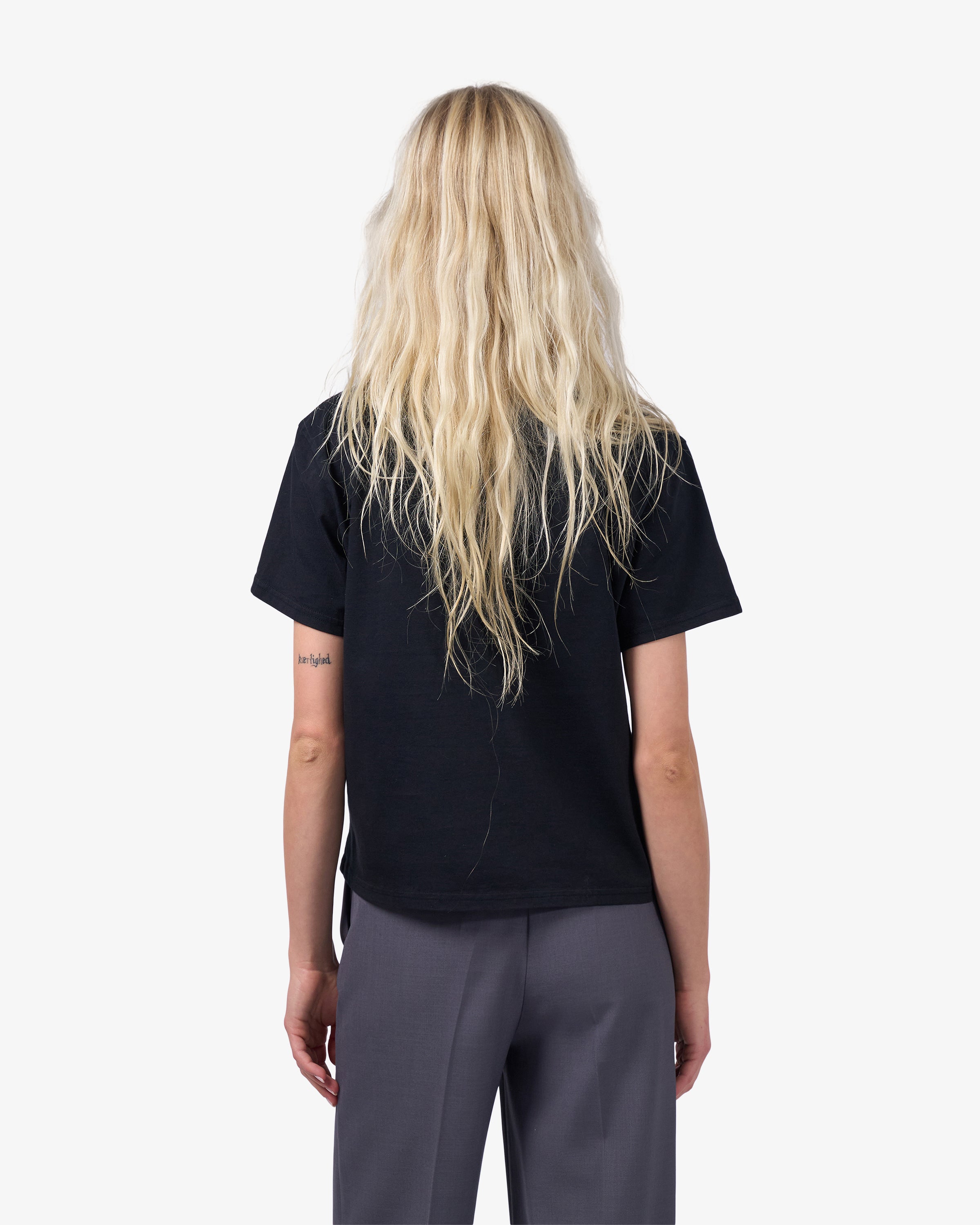 Organic Boxy Crop Tee - Deep Black