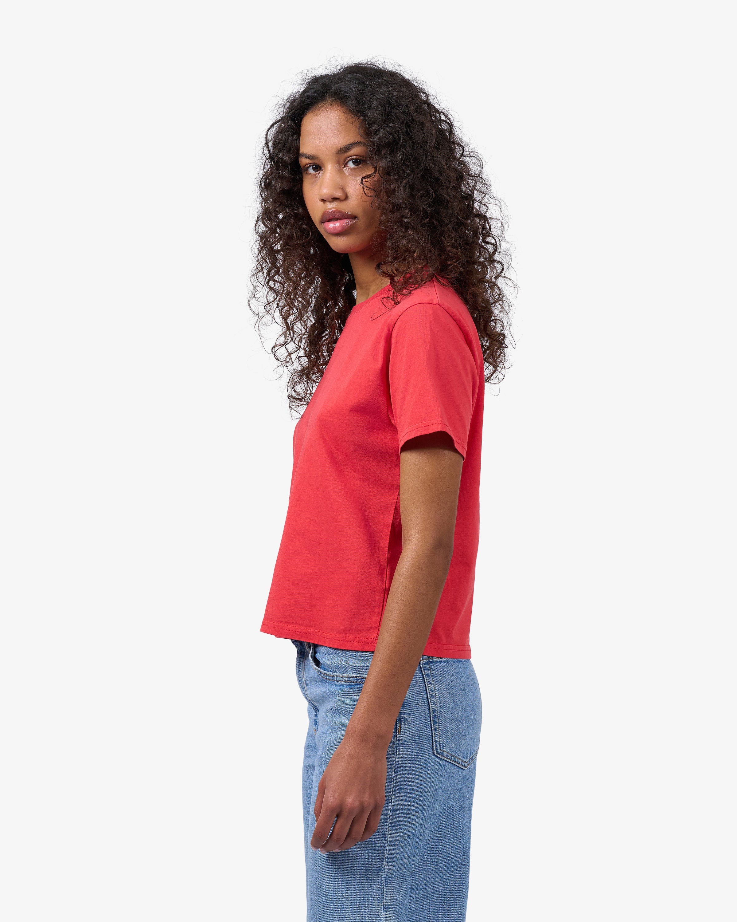 Organic Boxy Crop Tee - Misty Brown