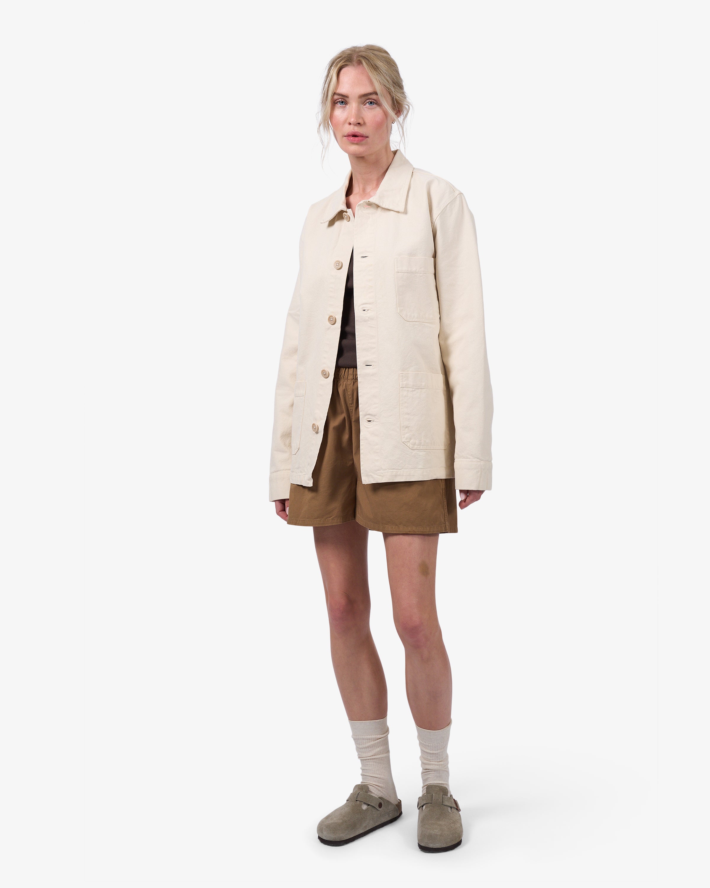 Organic Workwear Jacket - Ivory White