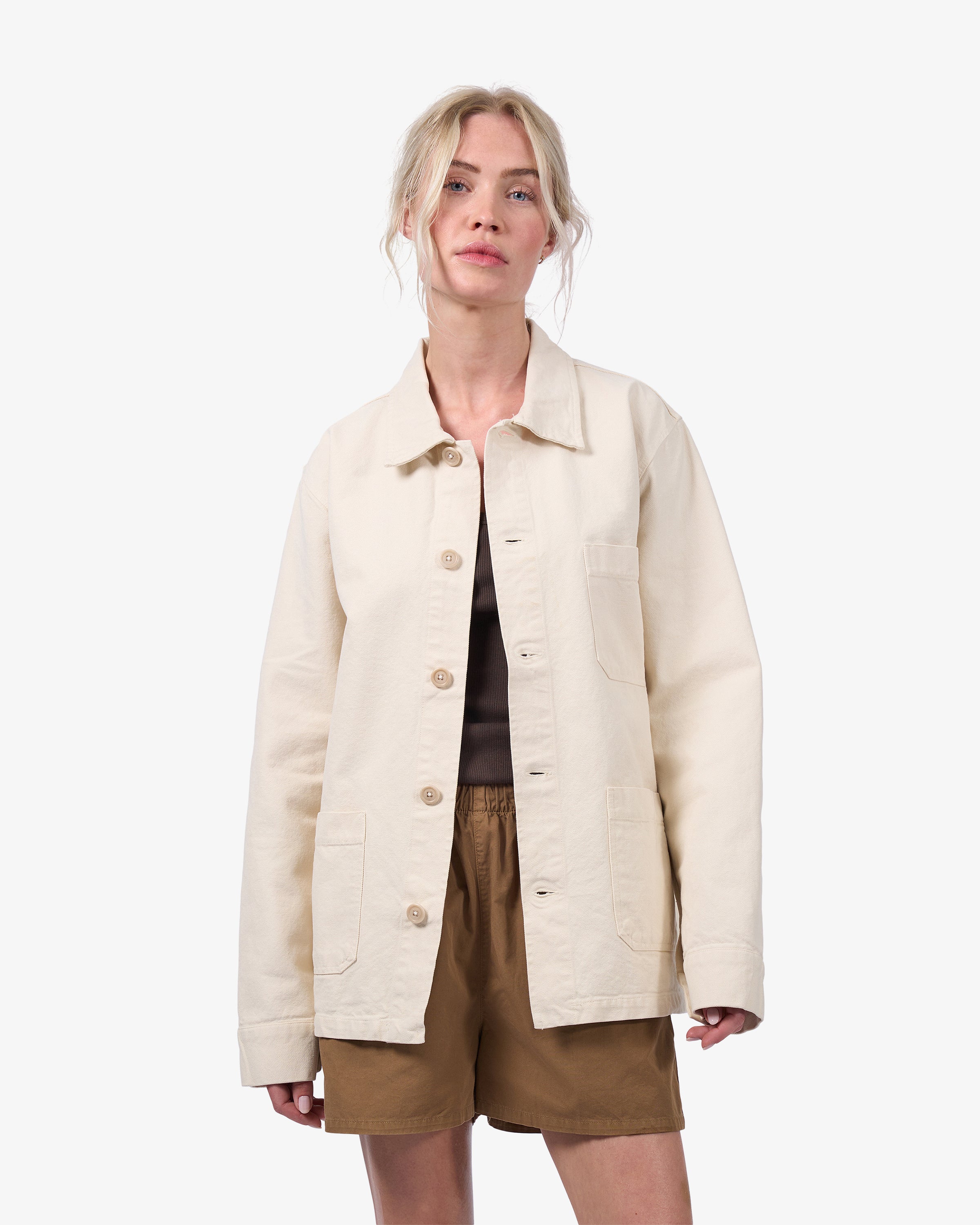 Organic Workwear Jacket - Ivory White