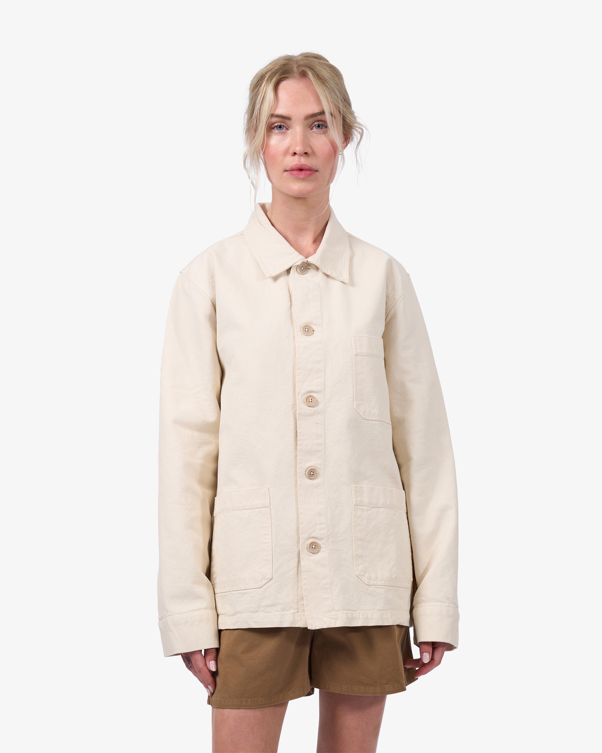 Organic Workwear Jacket - Ivory White