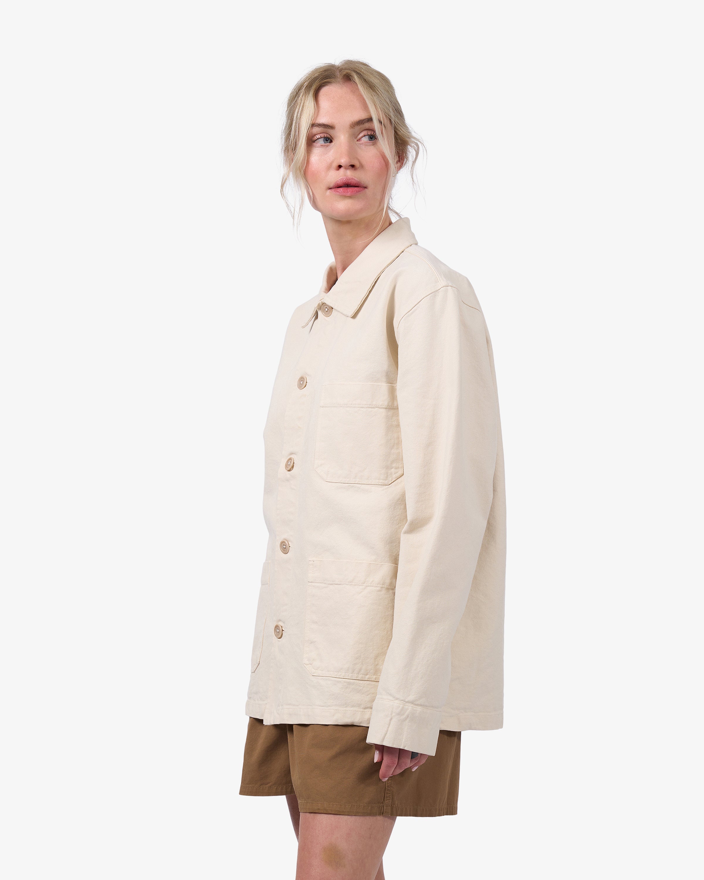 Organic Workwear Jacket - Ivory White