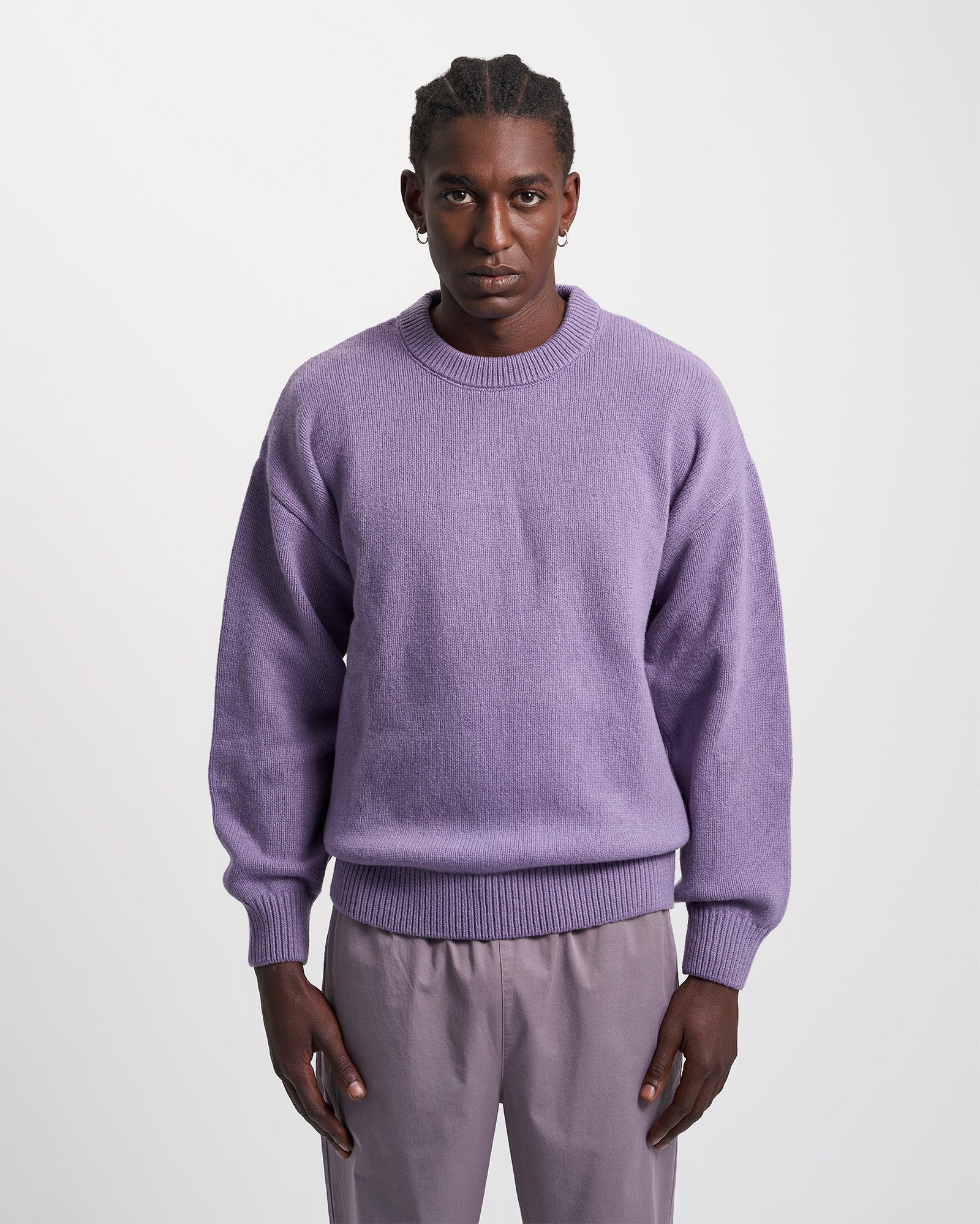 Oversized Merino Wool Crew - Purple Haze