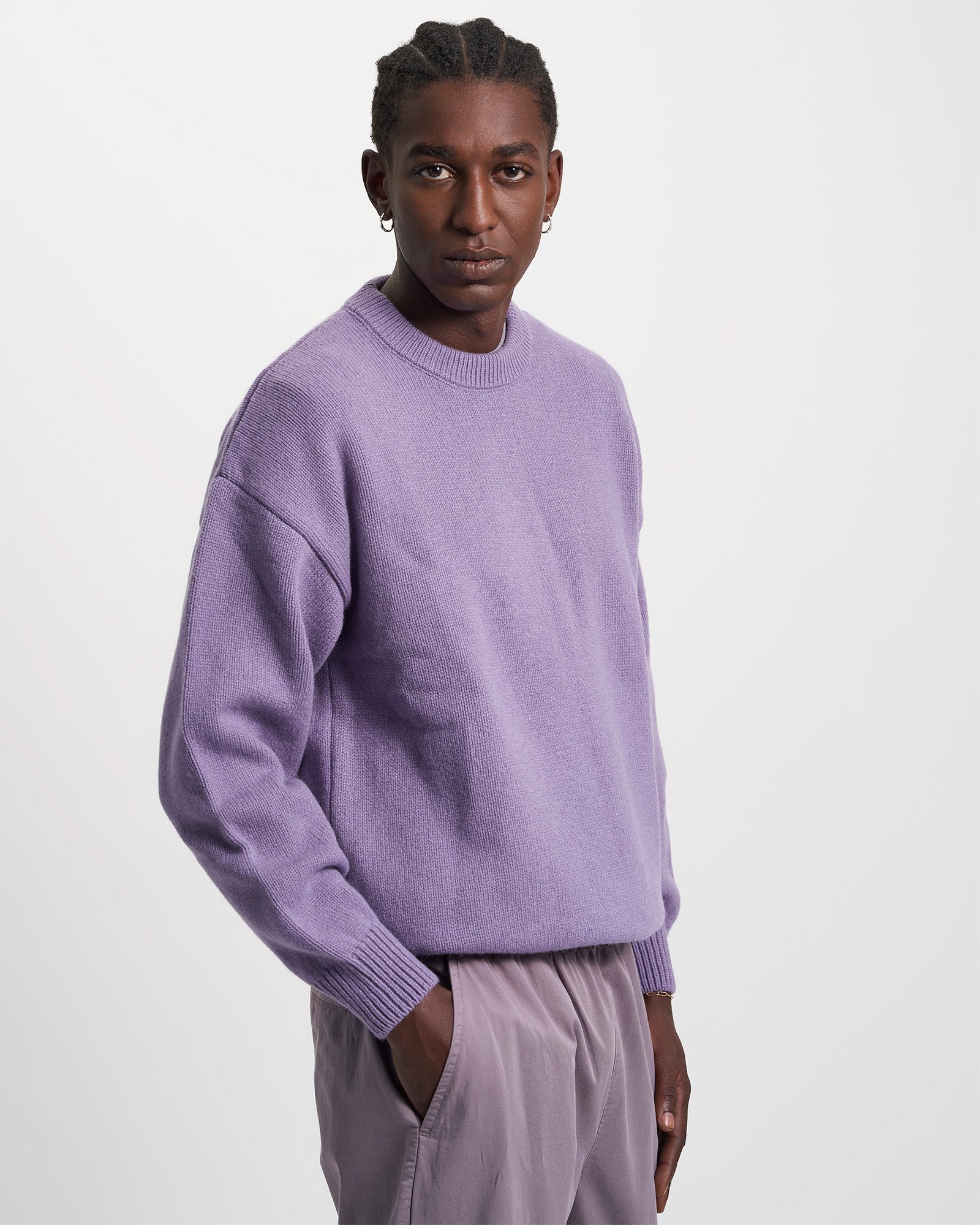 Oversized Merino Wool Crew - Burned Yellow