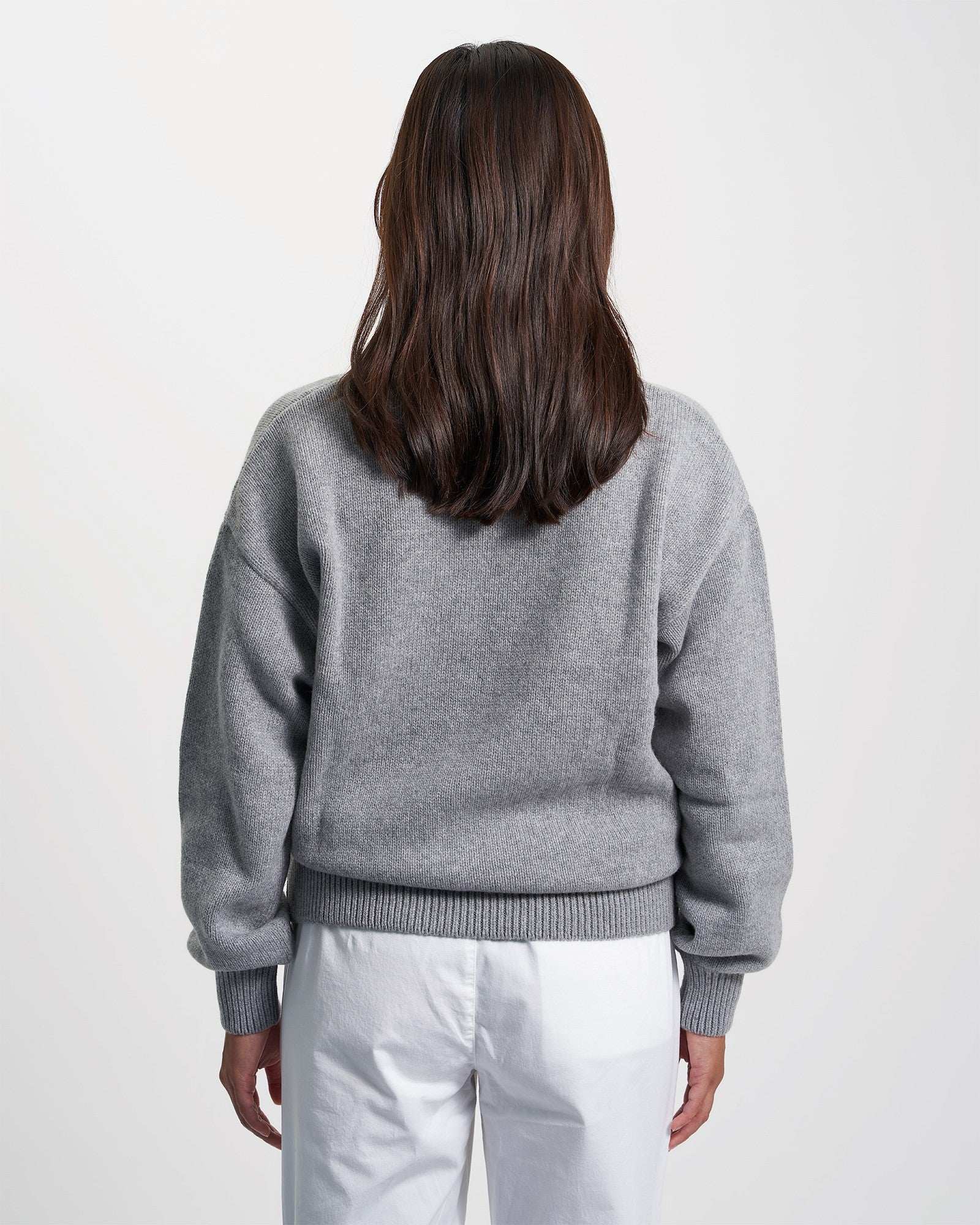 Oversized Merino Wool Crew - Coffee Brown