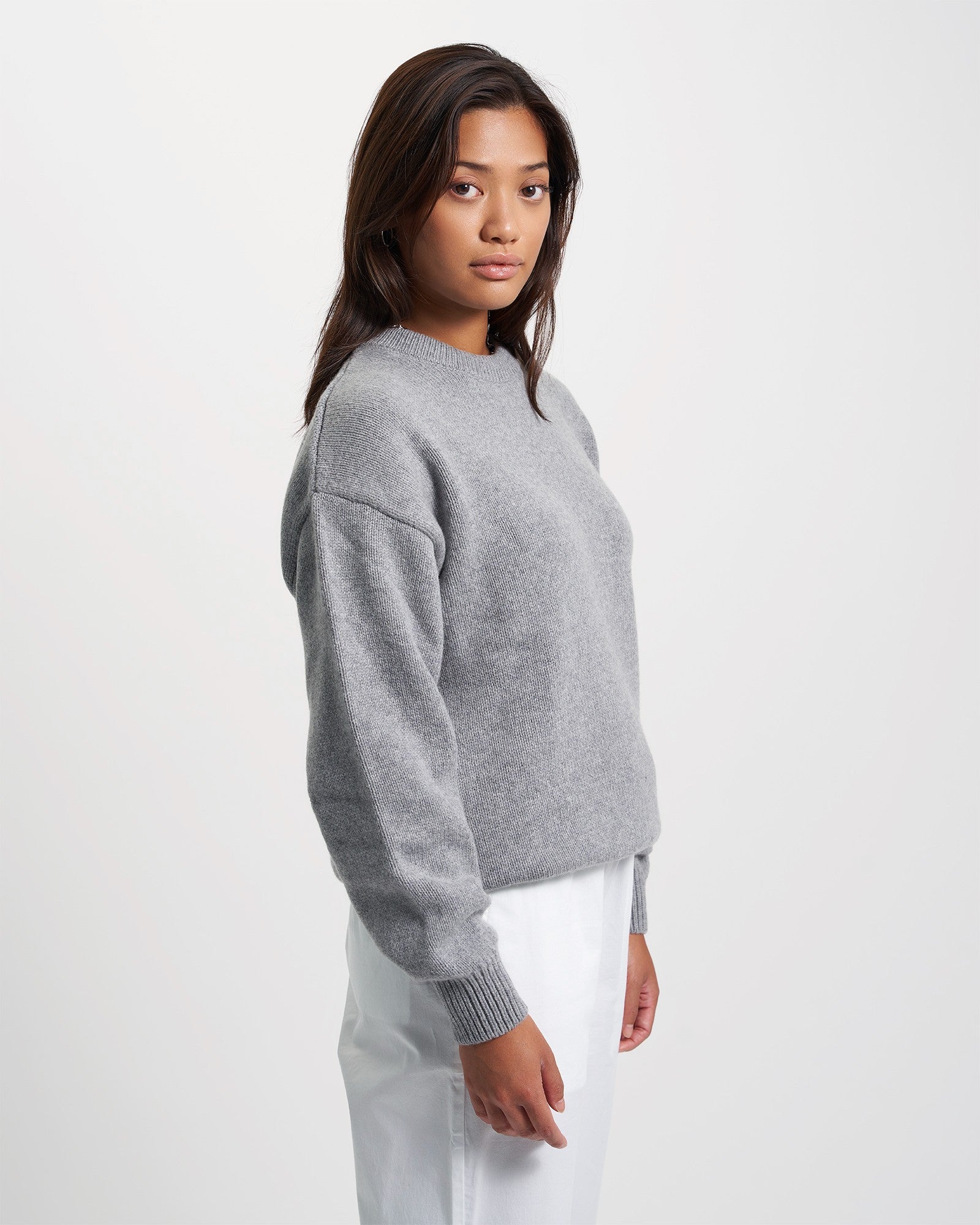 Oversized Merino Wool Crew - Scarlet Red