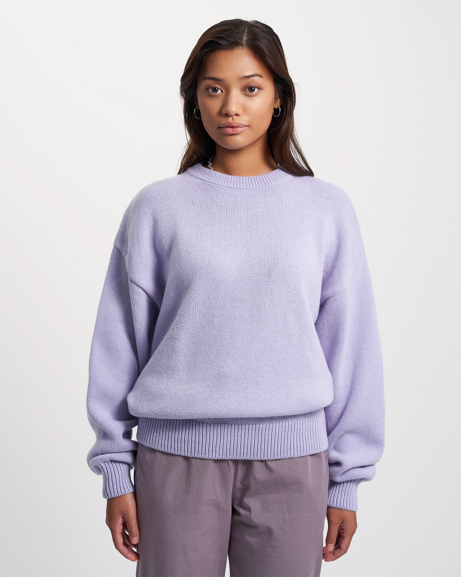 Oversized Merino Wool Crew - Lava Grey