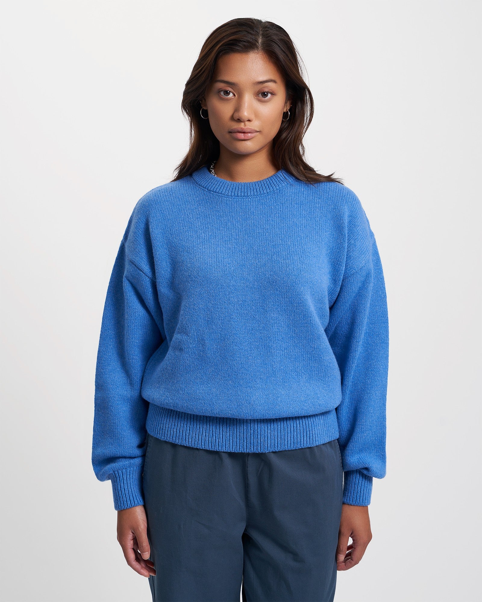 Oversized Merino Wool Crew - Sahara Camel