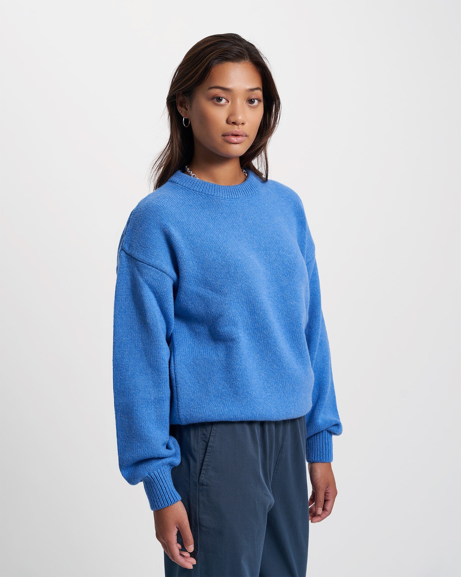 Oversized Merino Wool Crew - Sahara Camel