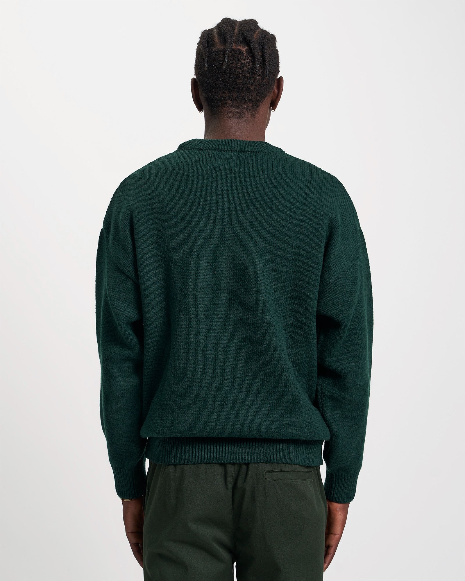 Oversized Merino Wool Crew - Emerald Green