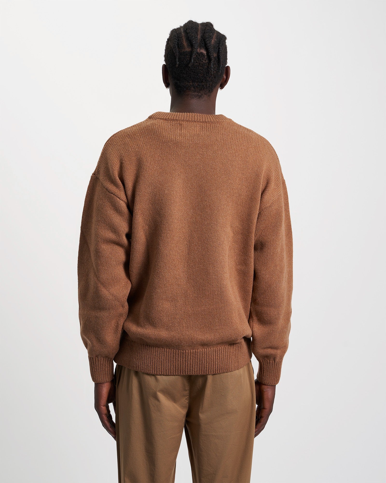 Oversized Merino Wool Crew - Stone Blue