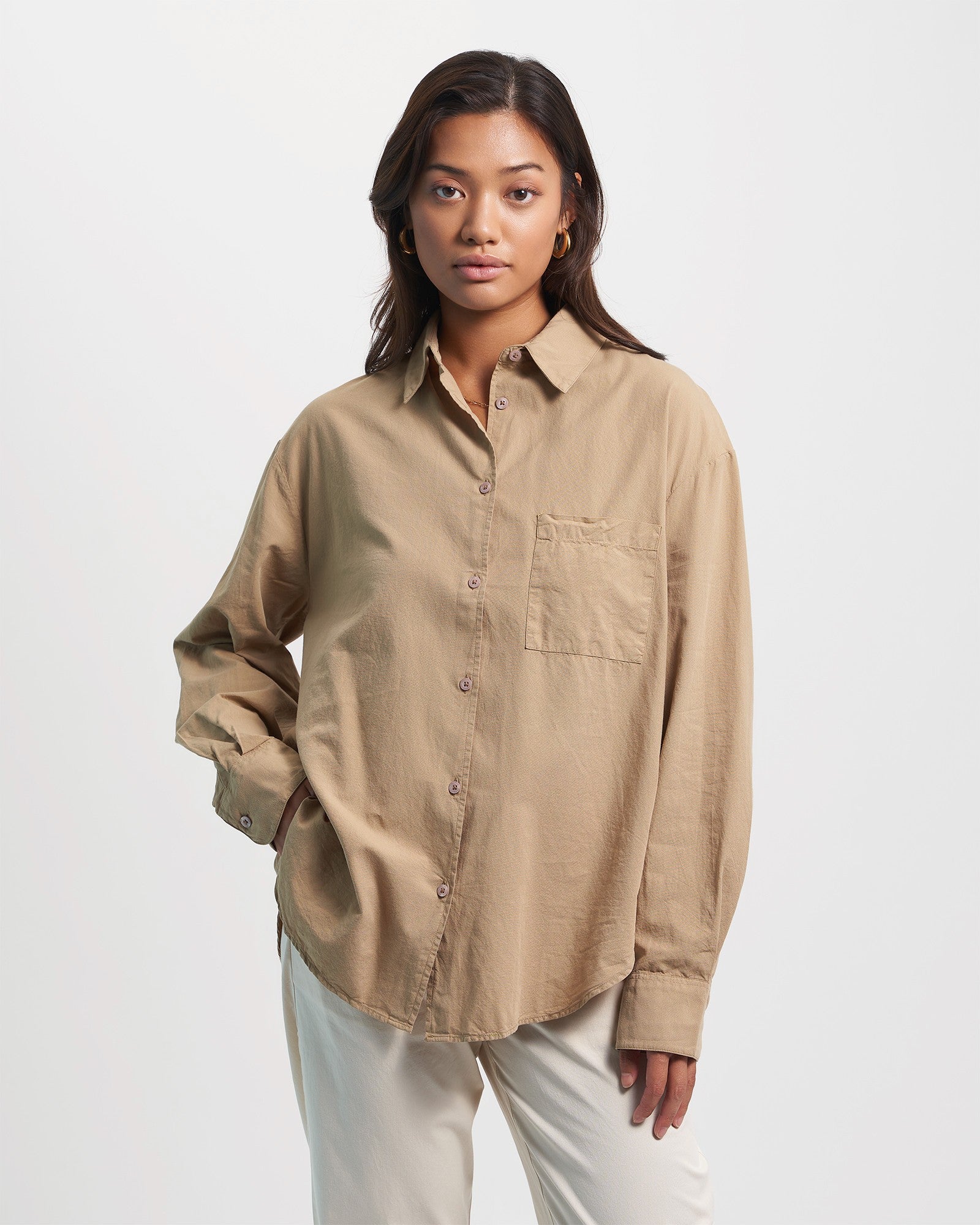 Organic Oversized Shirt - Seaside Blue