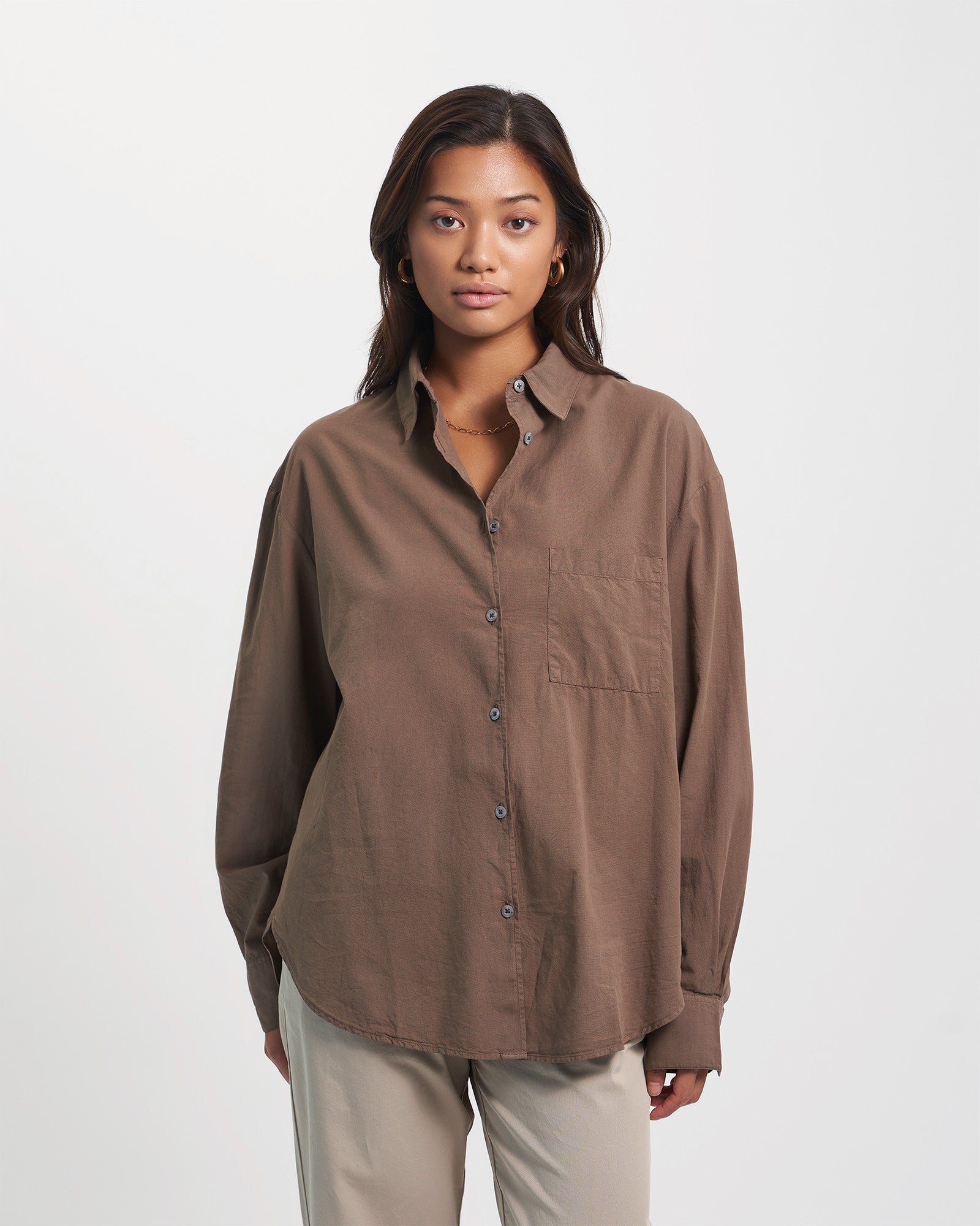 Organic Oversized Shirt - Soft Lavender